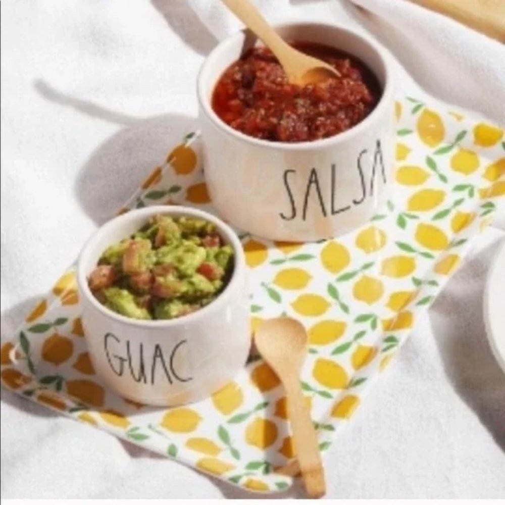 Rae Dunn SALSA & GUAC Bowl and Spoon Set - New in box.